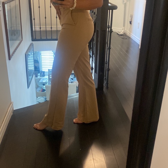 Dynamite high waisted khaki dress pant with leg slits - Picture 2 of 3